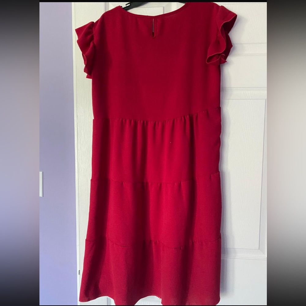 Elegant Red Tiered Dress